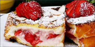 Strawberry Cream Stuffed French Toast