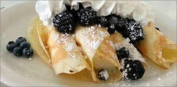 Crepes with Blackberries and Blueberries