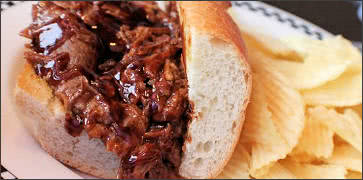 Pulled Pork Sandwich with Ruffles Chips