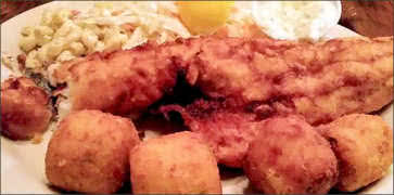 Fried Fish with Jalapeno Cheddar Tater Tots
