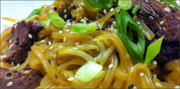 Rice Noodles with Bison