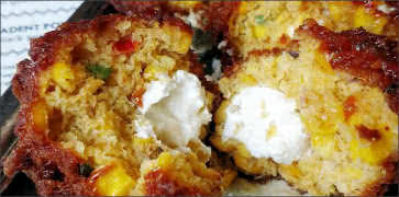 Corn Fritters stuffed with Cream Cheese