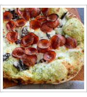 Pesto Pepperoni Wood Fired Pizza at 307 Pizza