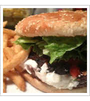 Portobello and Goat Cheese Burger at Rudys Cant Fail Cafe