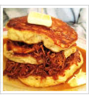 Pulled Pork Pancakes at The Red Wagon