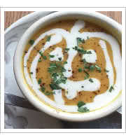 Pumpkin Coconut Curry Soup at The Root Cafe