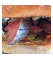 Seared Steak Sandwich at Happy Gillis Cafe and Hangout