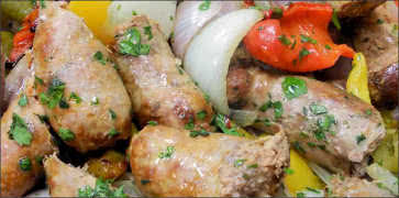 Homemade Italian Sausage with Vegetables