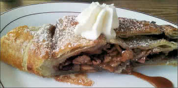 Fresh Apple Strudel with Whipped Cream