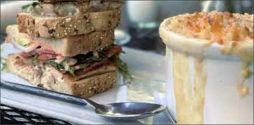 Mac n Cheese with Salmon Club Sandwich