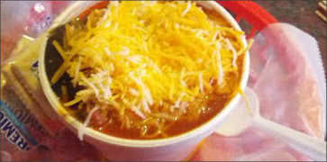 Bean Chili with Cheddar Cheese