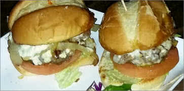 Angus Sliders with Grilled Onions and Bleu Cheese