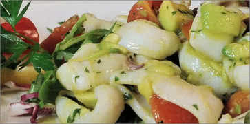 Calamari with Avocado and Pomodorini