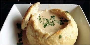 Corn and Crab Chowder in Bread Bowl