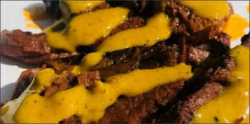 BBQ Brisket with Odins Mustard BBQ sauce