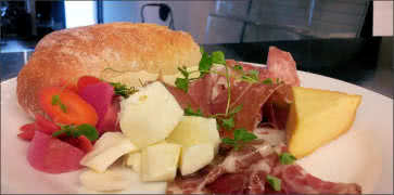 Meat, Cheese and Bread Plate Appetizer