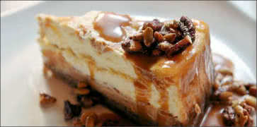 Pumpkin Cheesecake with Pecans and Caramel