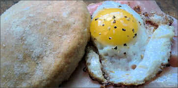 Breakfast Egg and Ham Biscuit