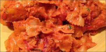 Chicken and Farfalle with Vodka Sauce