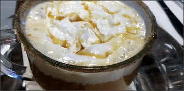 Hot Cider with Whipped Cream and Caramel