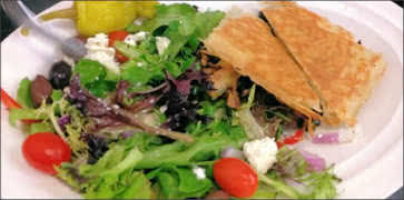 Spanakopita with Greek salad