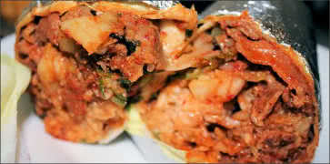Spicy Pork Kimchi Burrito