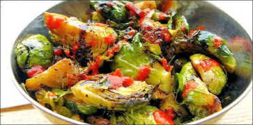 Brussel Sprouts with Sriracha Sauce