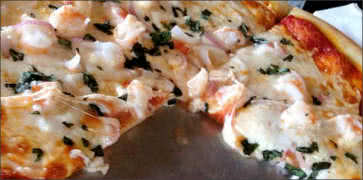 Shrimp and Basil Pizza