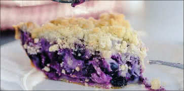 Blueberry Goat Cheese Basil Pie