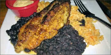 Catfish with Rice and Black Beans